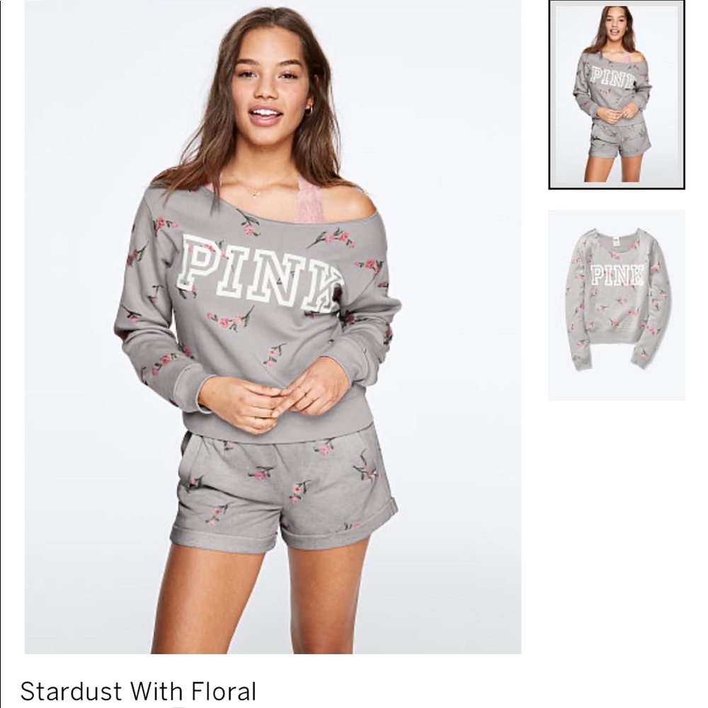 VS Pink Everyday Lounge Open Neck Crew (Large)